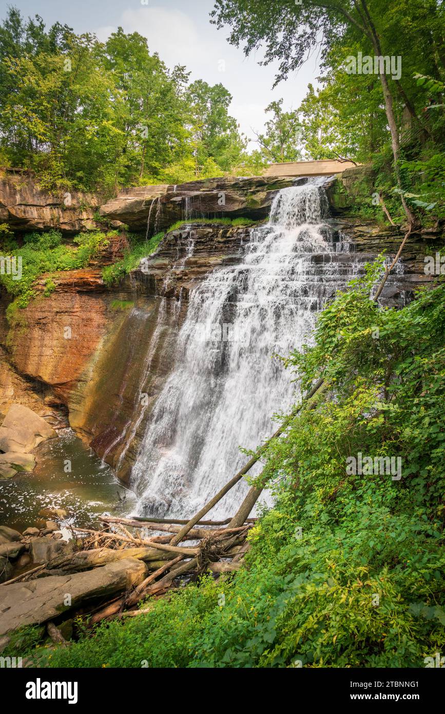 The Buttermilk Falls at Cuyahoga Valley National Park in Ohio Stock