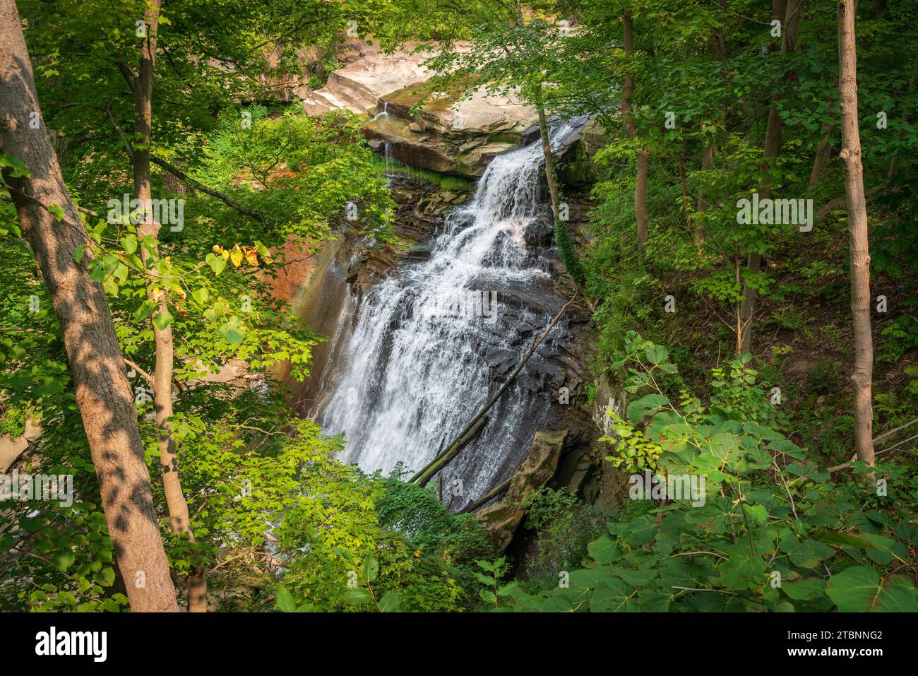 The Buttermilk Falls at Cuyahoga Valley National Park in Ohio Stock