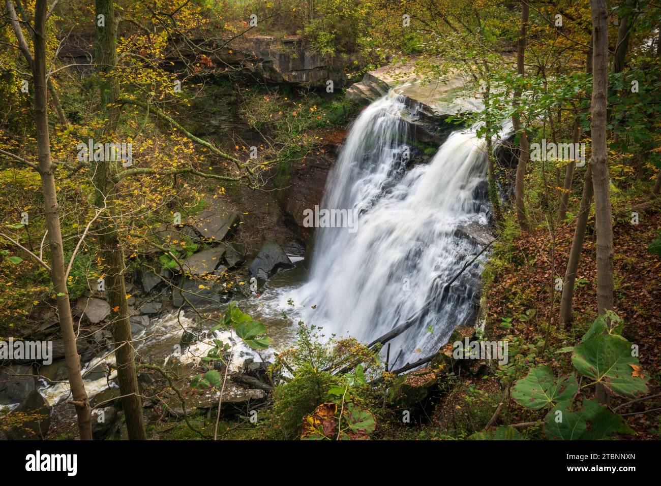 The Buttermilk Falls at Cuyahoga Valley National Park in Ohio Stock