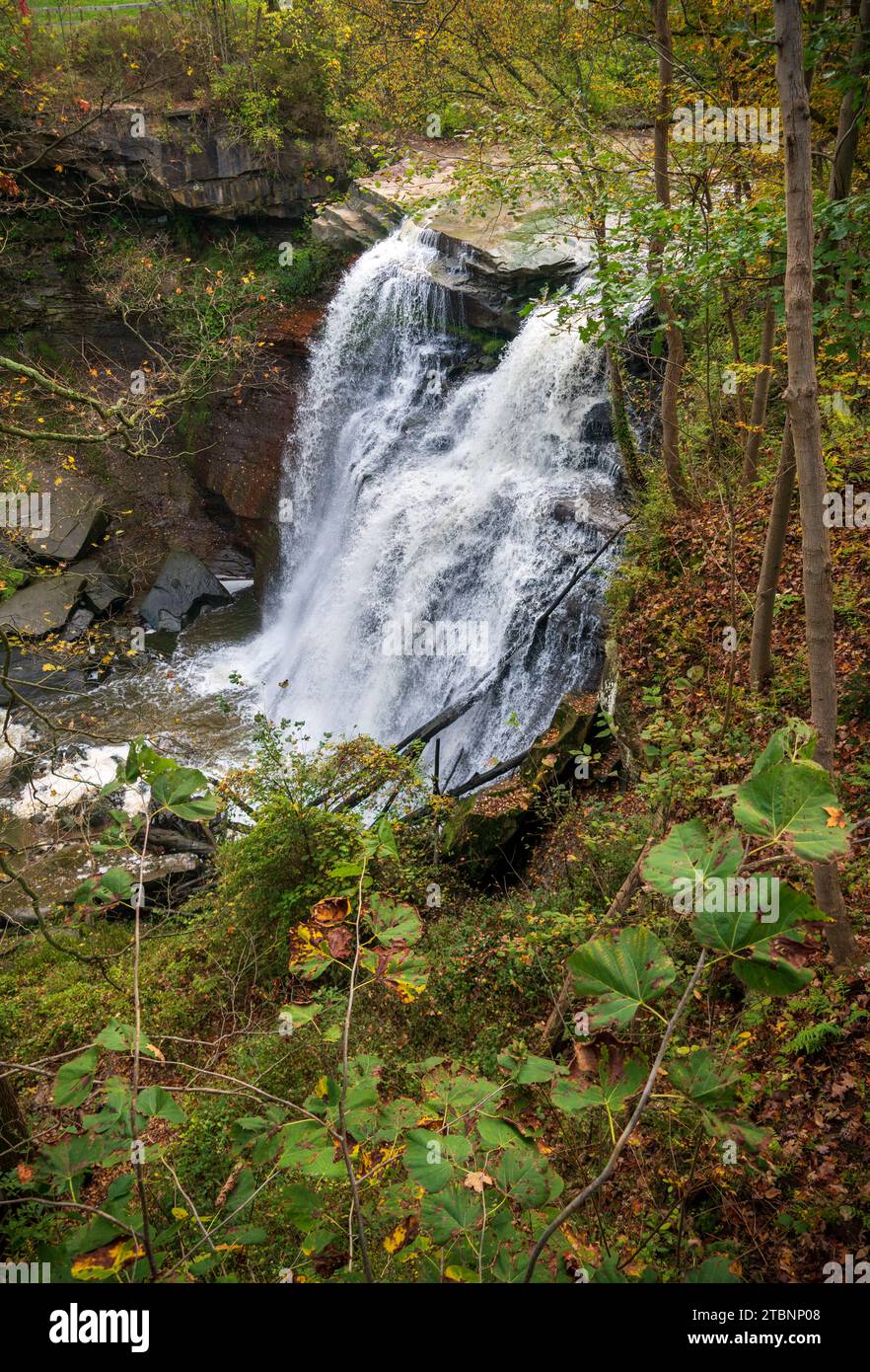 The Buttermilk Falls at Cuyahoga Valley National Park in Ohio Stock