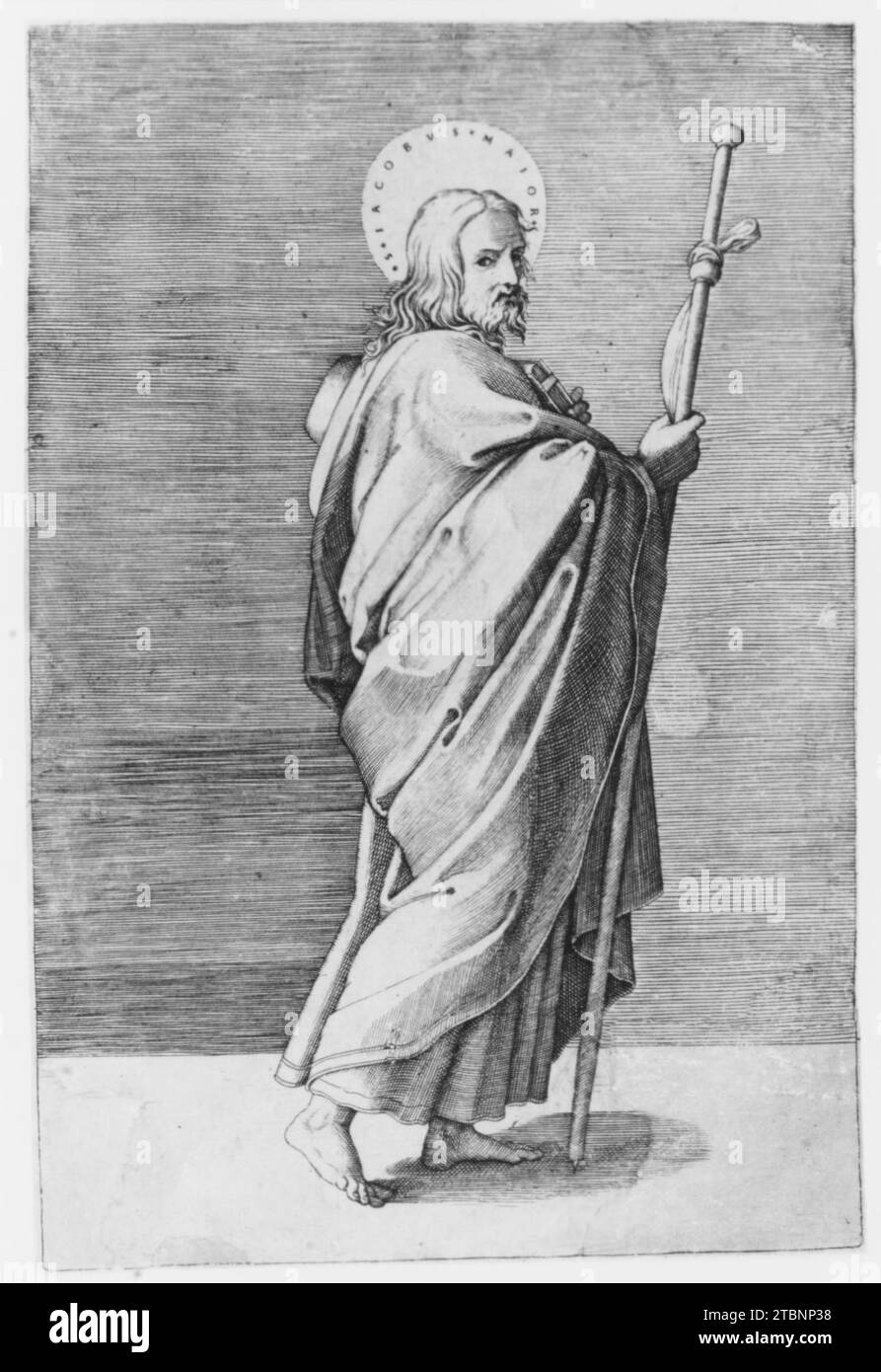 Saint James the Major turned towards right, holding staff 1949 by ...