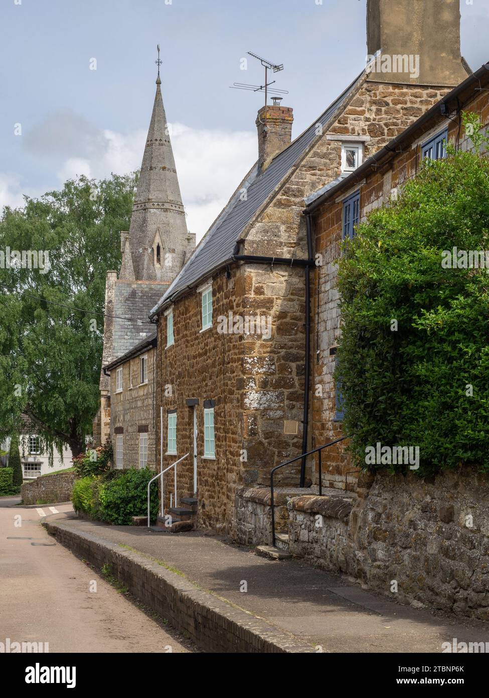 Street view in summer in the attractive village of Abthorpe