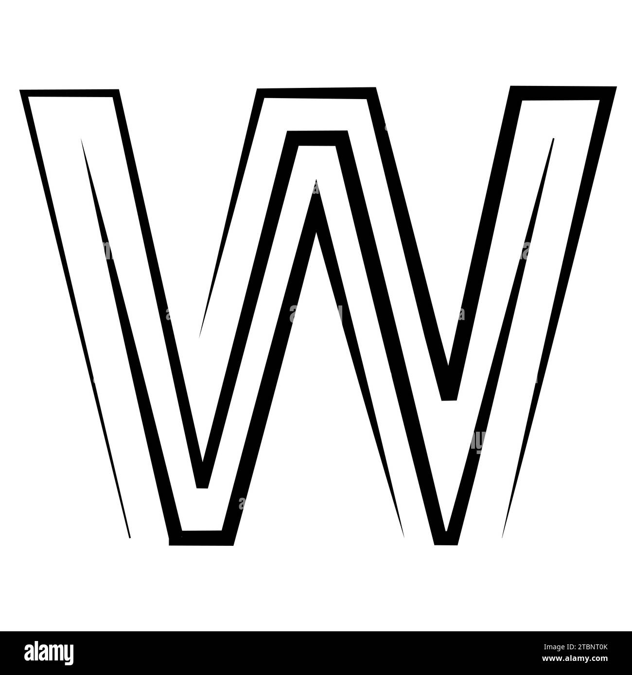 W logo studio letter w design icon logotype technology font Stock Vector