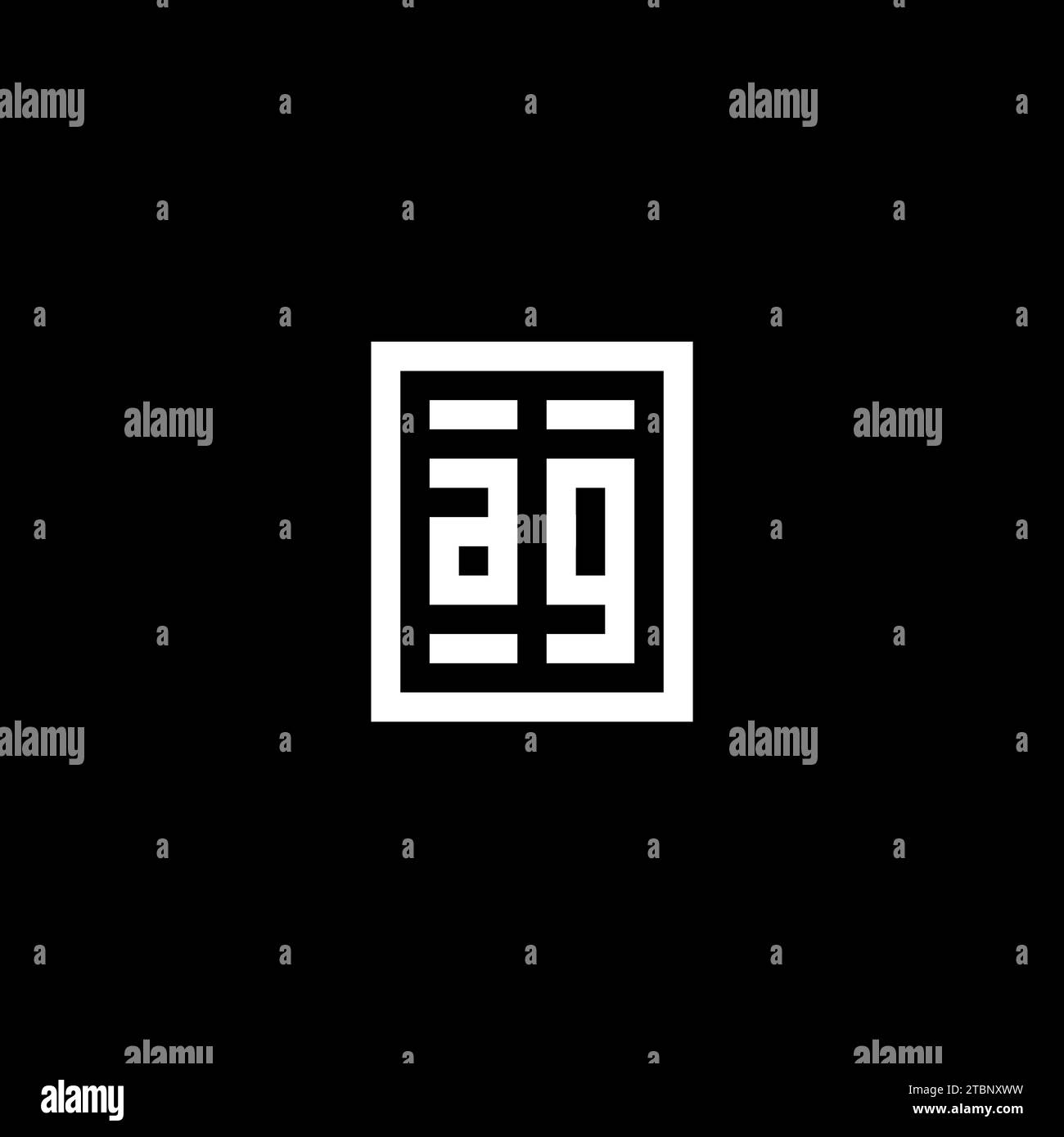 AG initial logo with square rectangular shape style design ideas Stock Vector