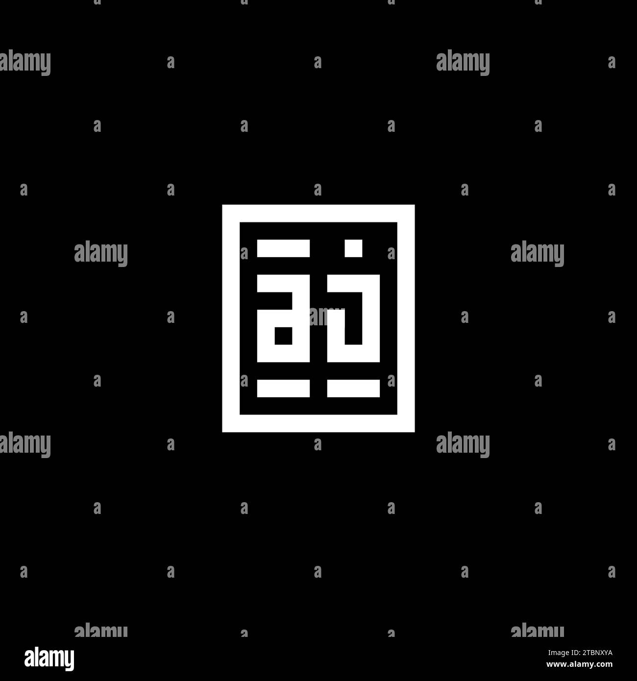 AJ initial logo with square rectangular shape style design ideas Stock Vector
