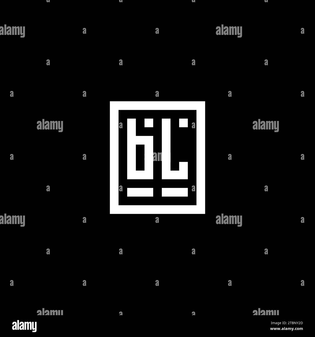 BL initial logo with square rectangular shape style design ideas Stock Vector
