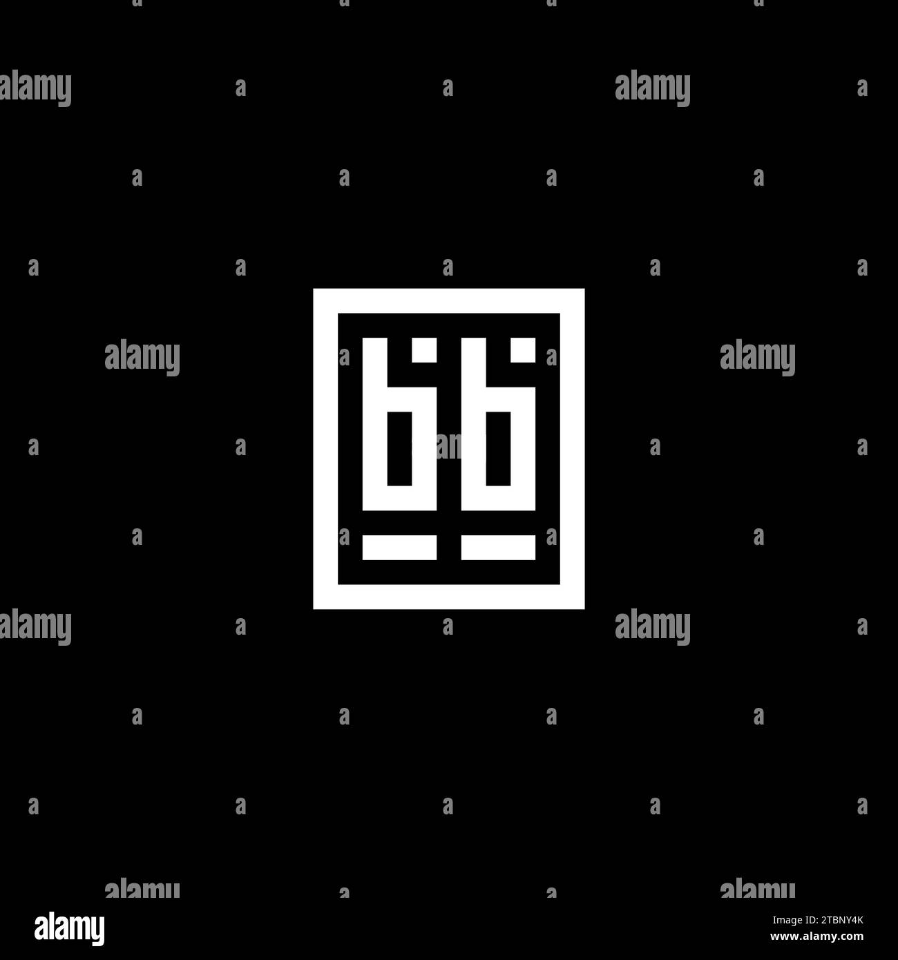BB initial logo with square rectangular shape style design ideas Stock Vector