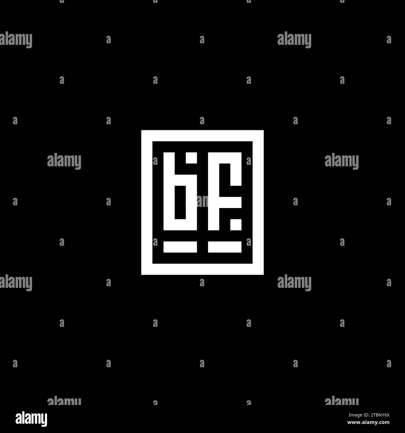 BF initial logo with square rectangular shape style design ideas Stock Vector