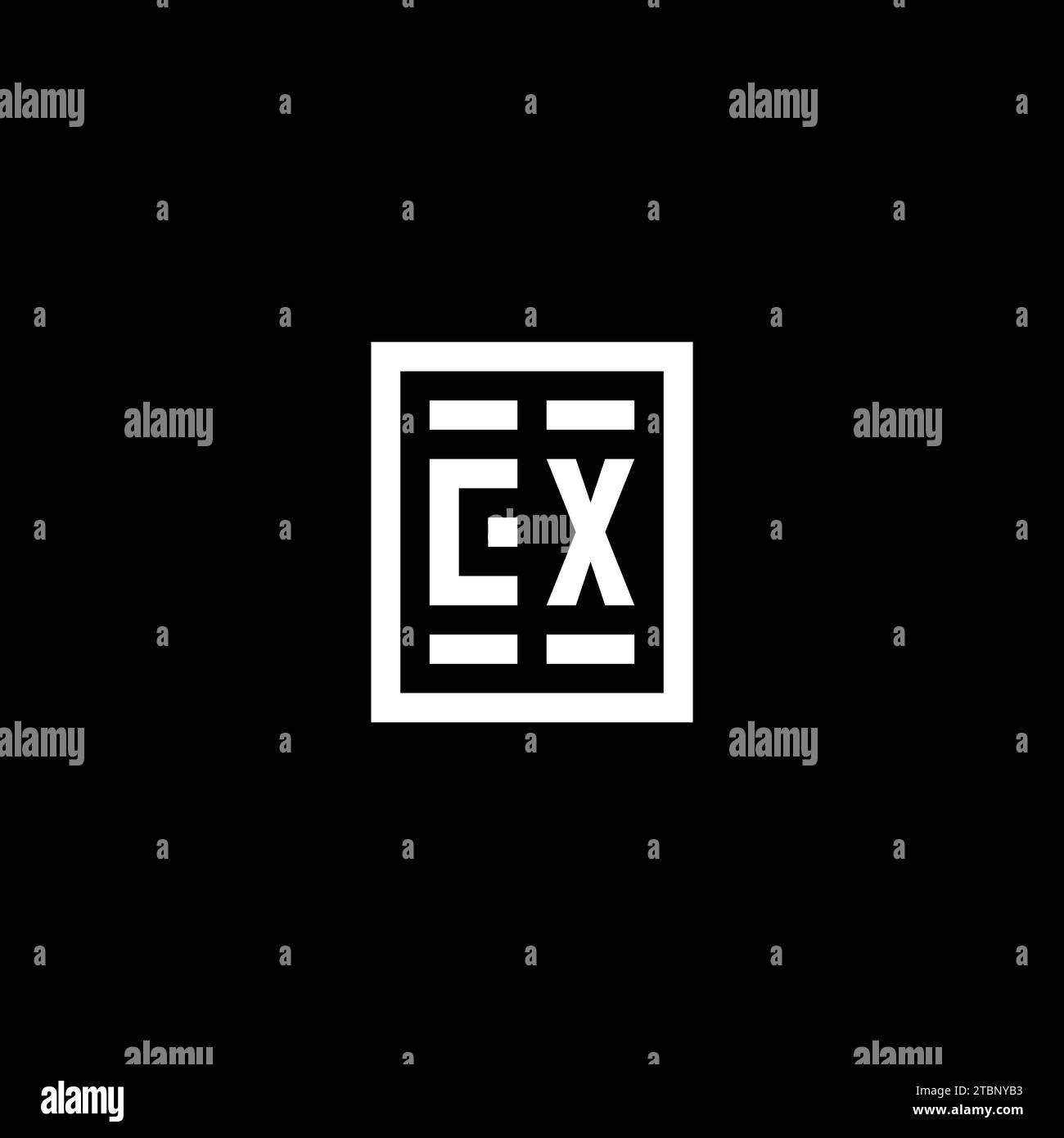 CX initial logo with square rectangular shape style design ideas Stock Vector