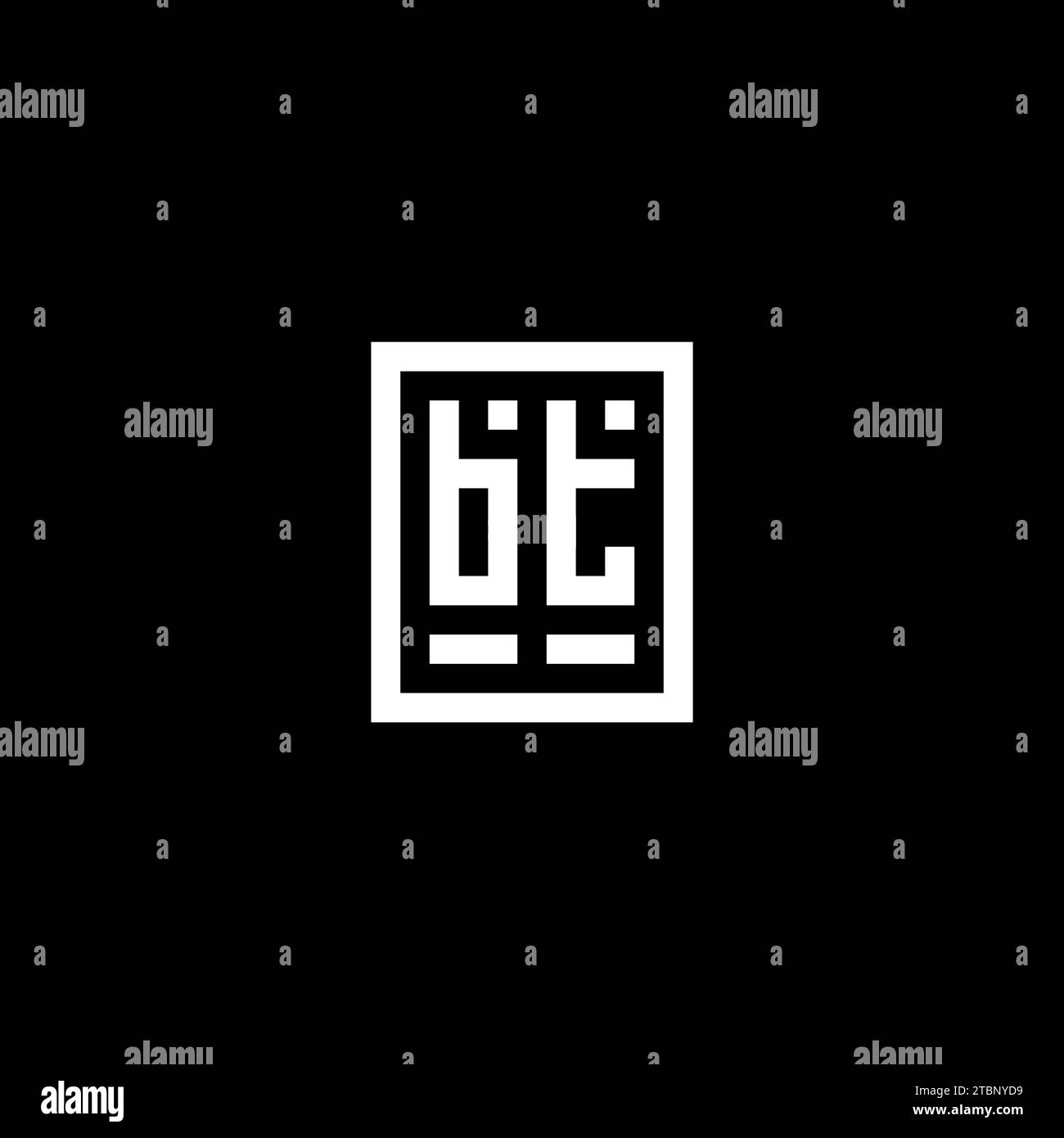 BT initial logo with square rectangular shape style design ideas Stock Vector
