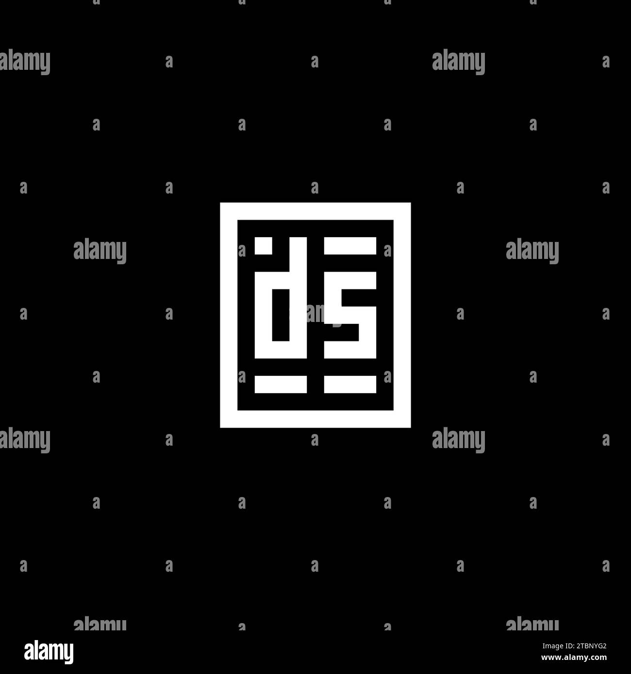 DS initial logo with square rectangular shape style design ideas Stock Vector