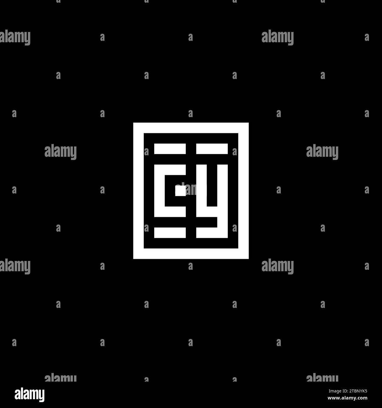 CY initial logo with square rectangular shape style design ideas Stock Vector