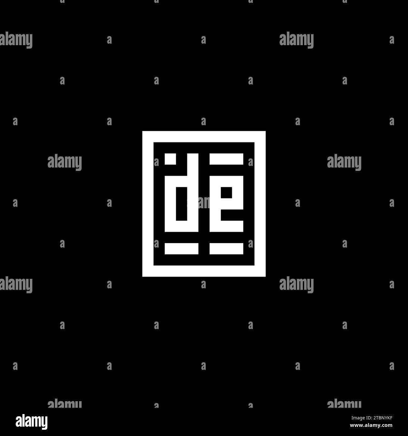 DE initial logo with square rectangular shape style design ideas Stock Vector