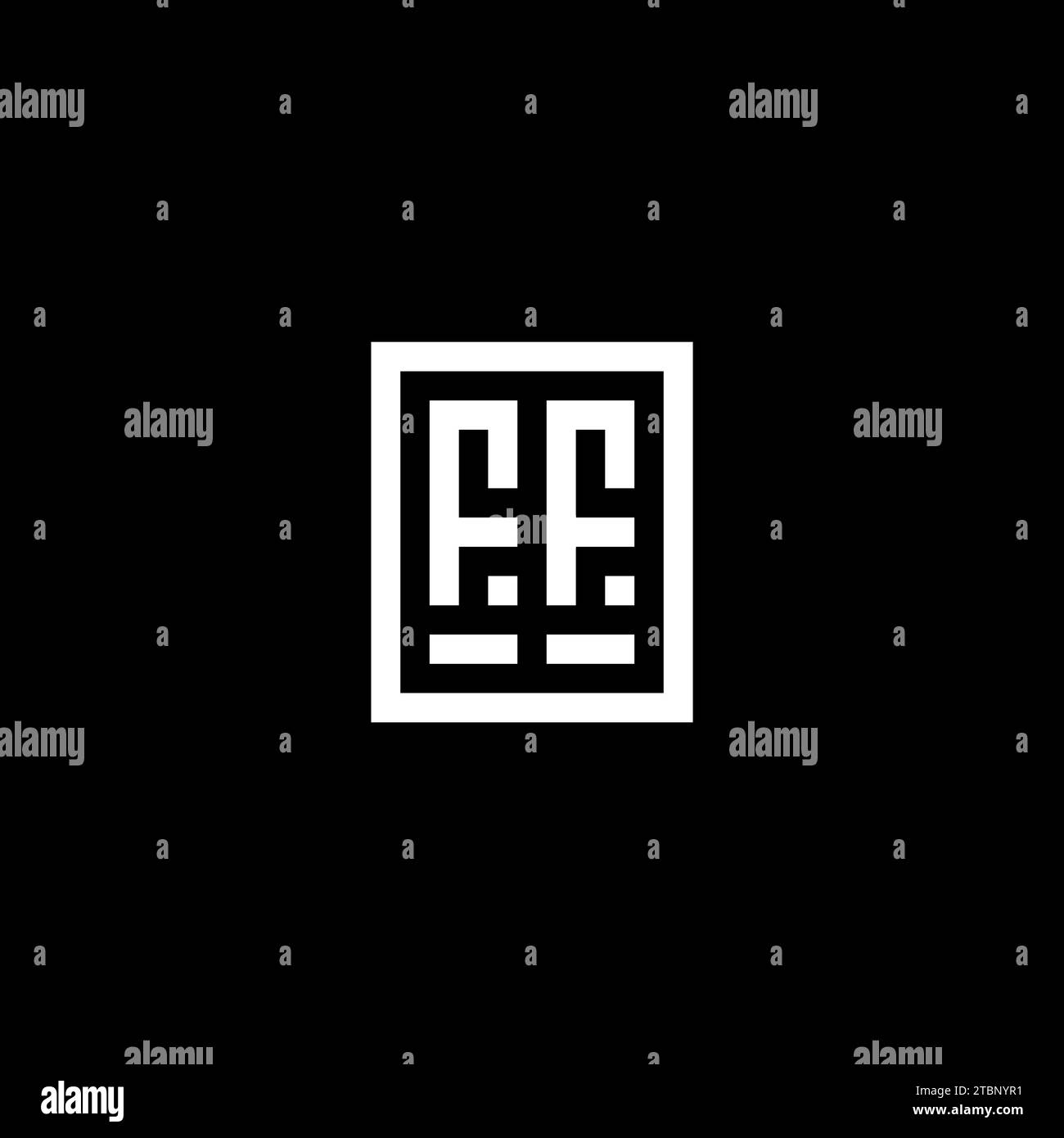 FF initial logo with square rectangular shape style design ideas Stock Vector