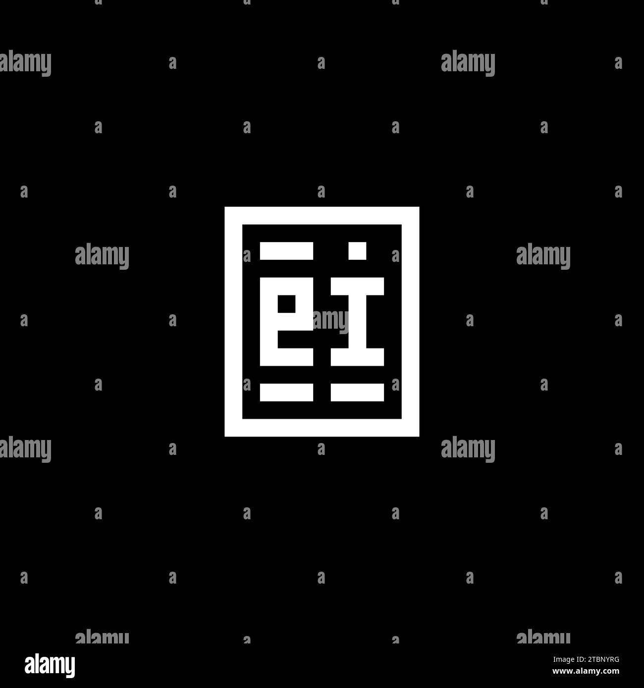EI initial logo with square rectangular shape style design ideas Stock Vector