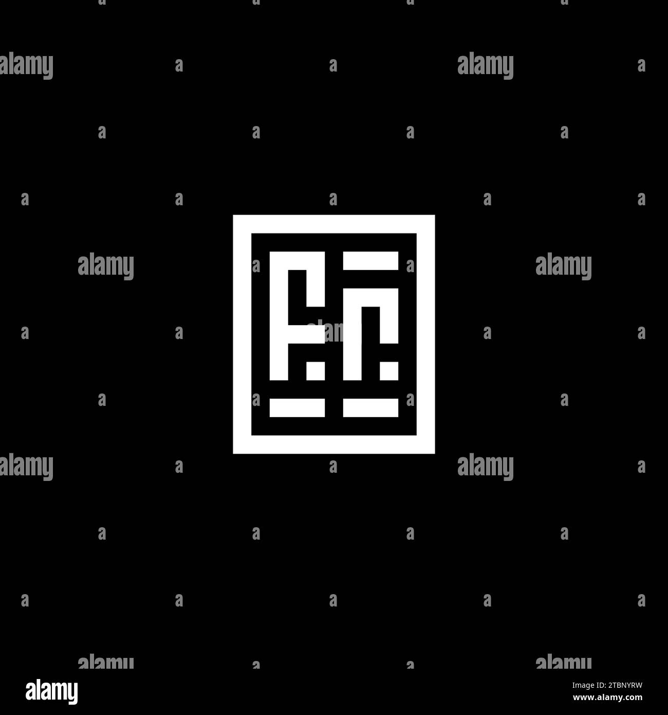FR initial logo with square rectangular shape style design ideas Stock Vector