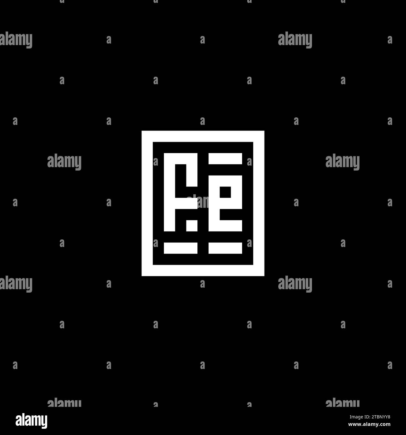 FE initial logo with square rectangular shape style design ideas Stock Vector