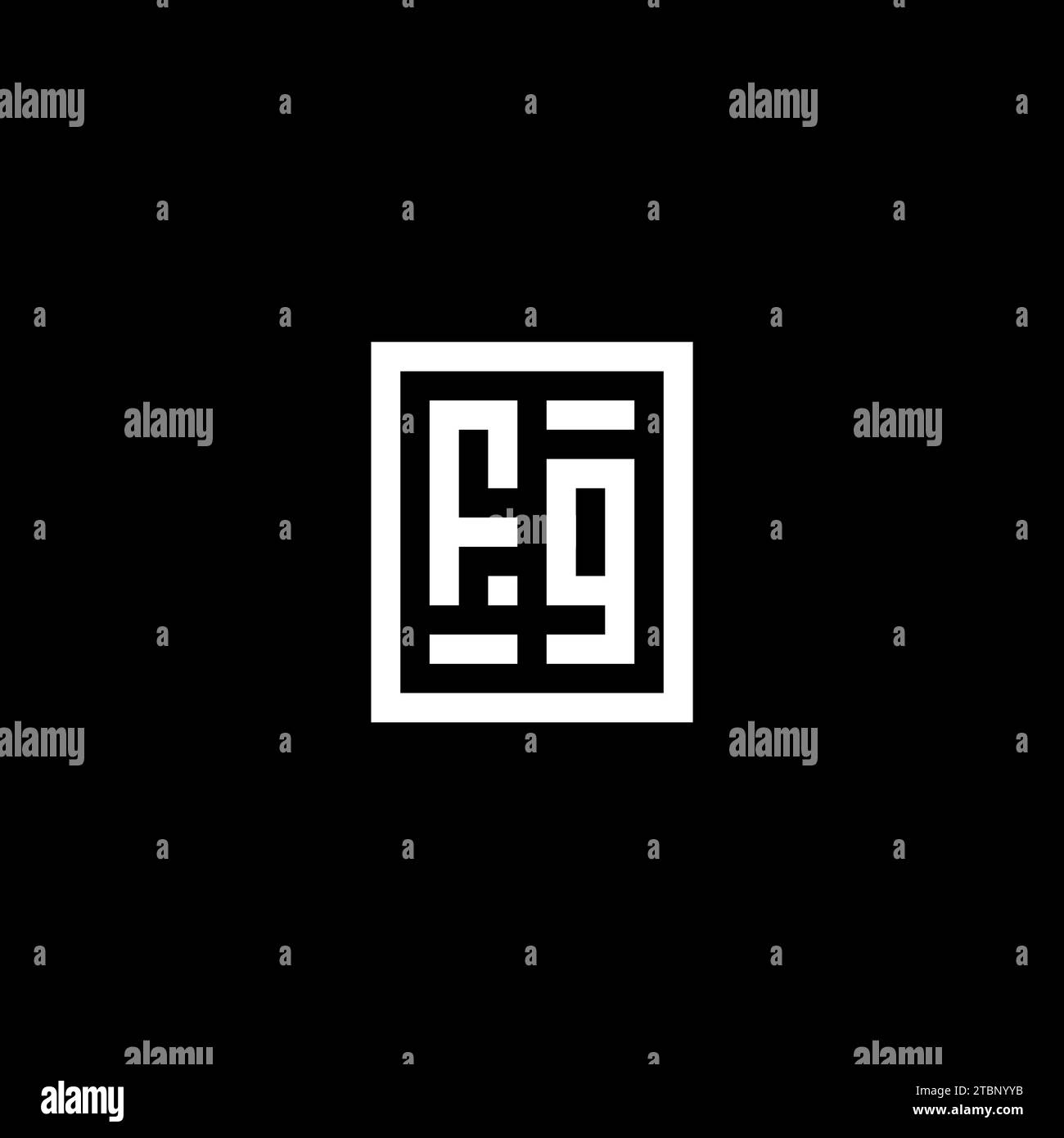 FG initial logo with square rectangular shape style design ideas Stock Vector