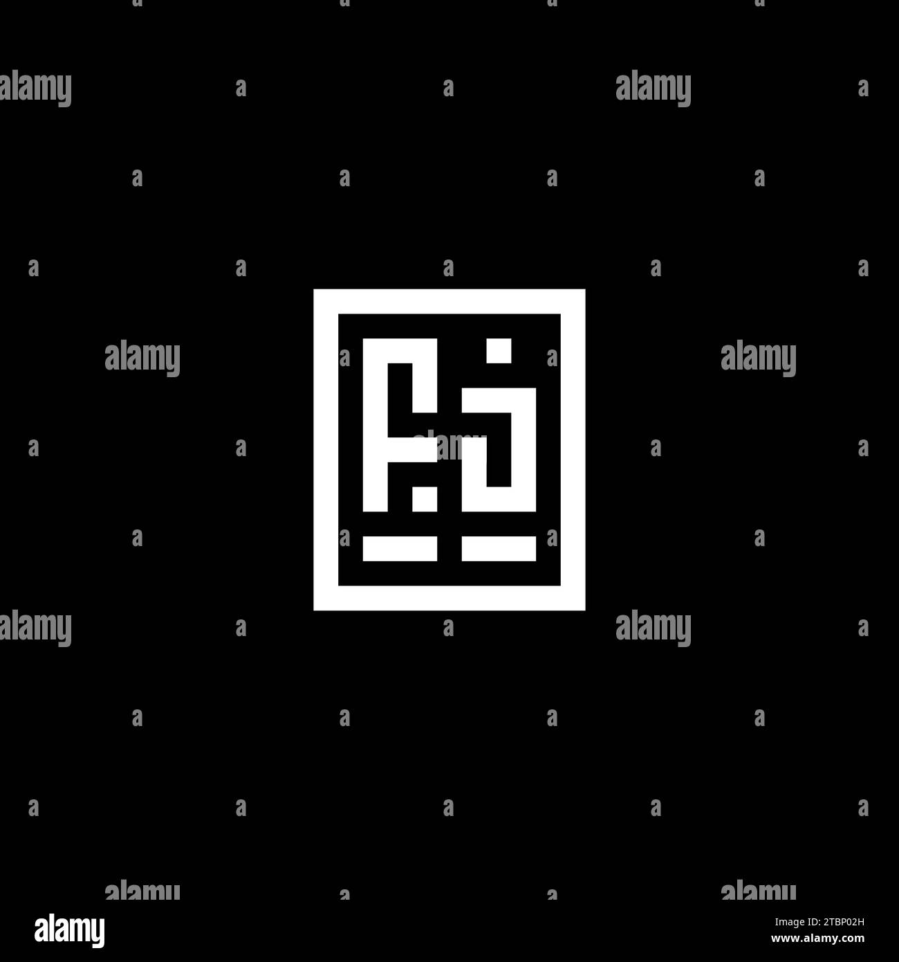 FJ initial logo with square rectangular shape style design ideas Stock Vector