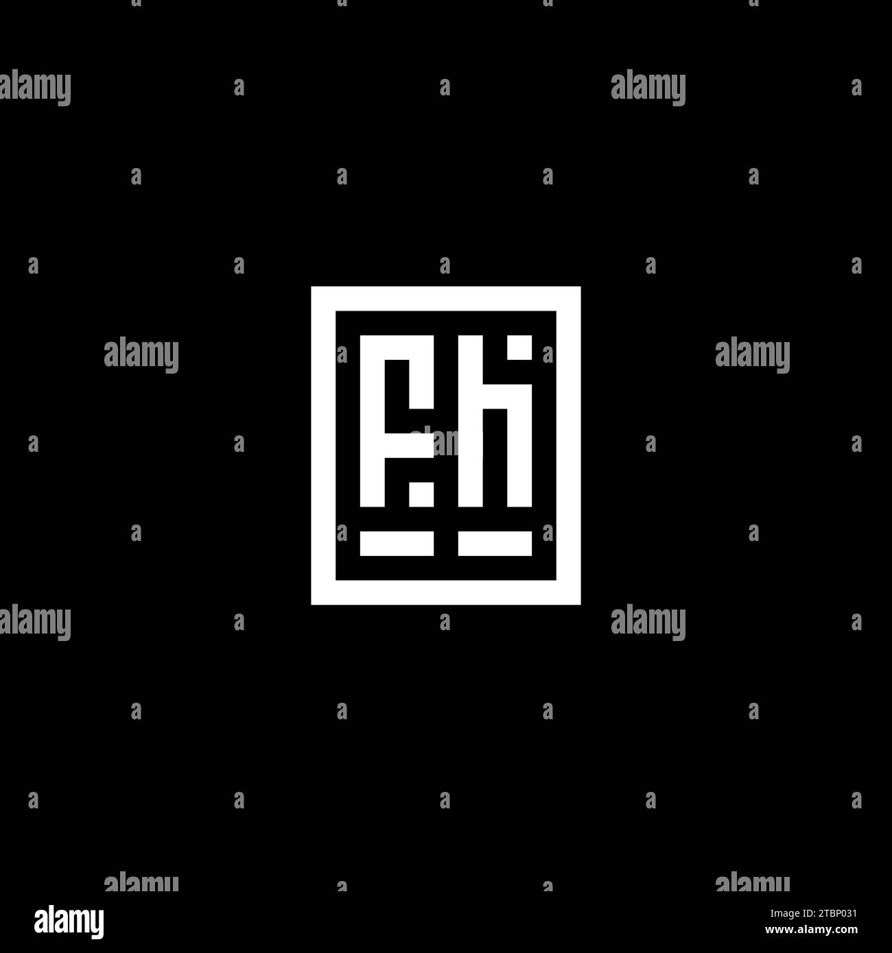 FH initial logo with square rectangular shape style design ideas Stock Vector