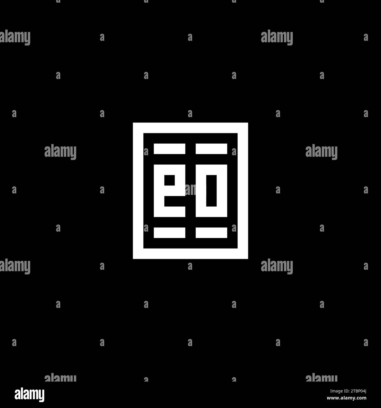 EO initial logo with square rectangular shape style design ideas Stock Vector