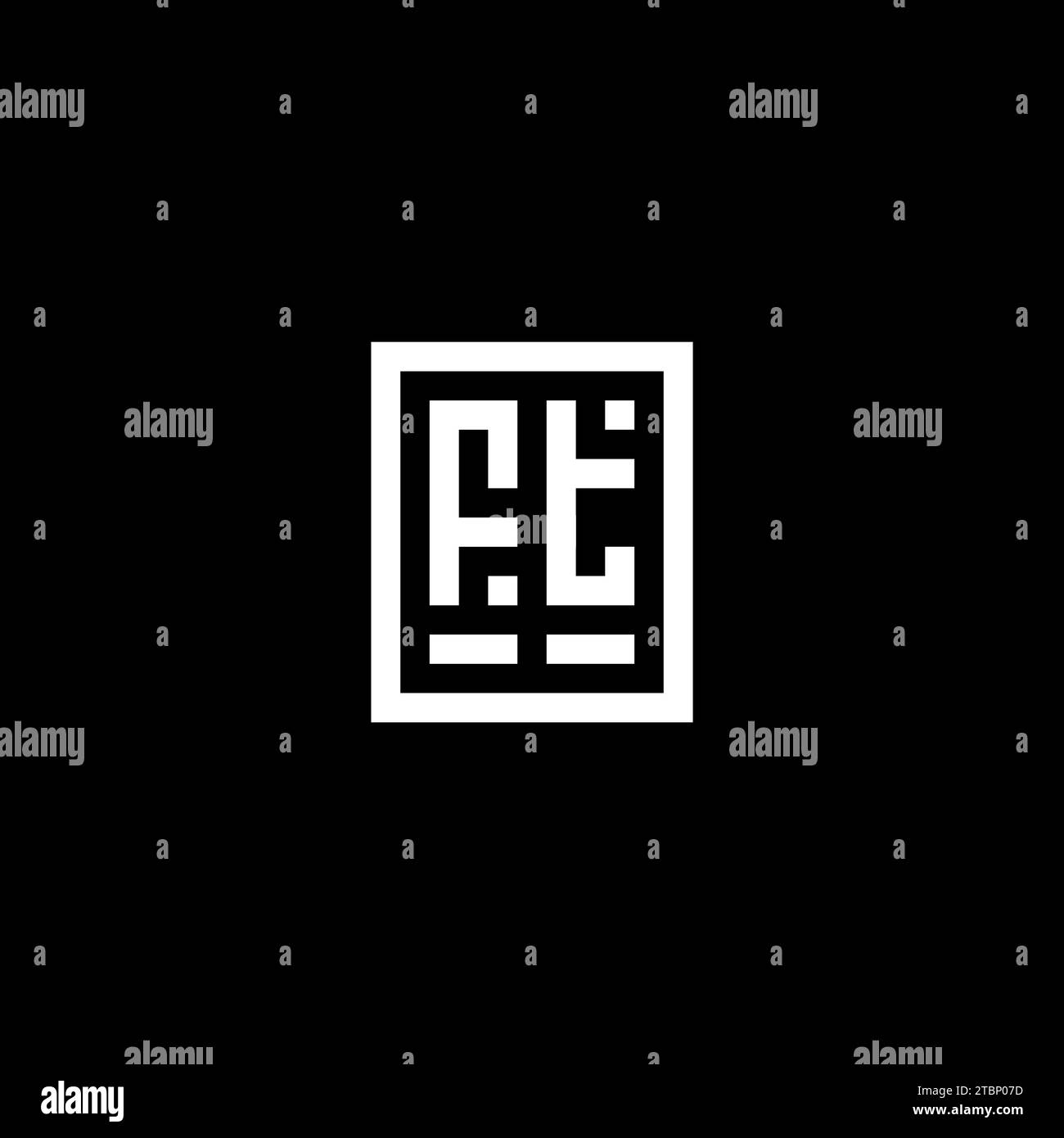 FT initial logo with square rectangular shape style design ideas Stock Vector