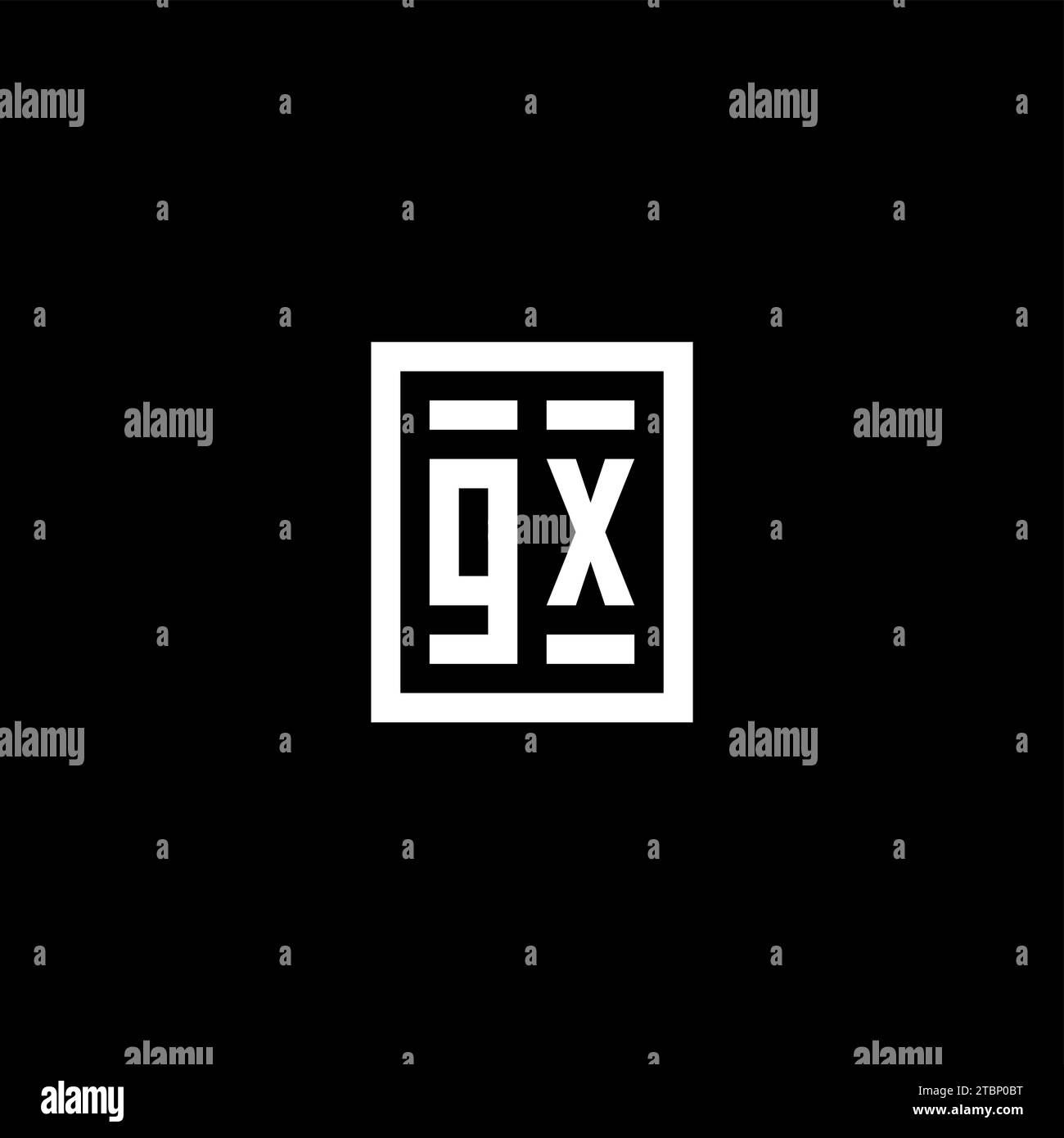 GX initial logo with square rectangular shape style design ideas Stock Vector