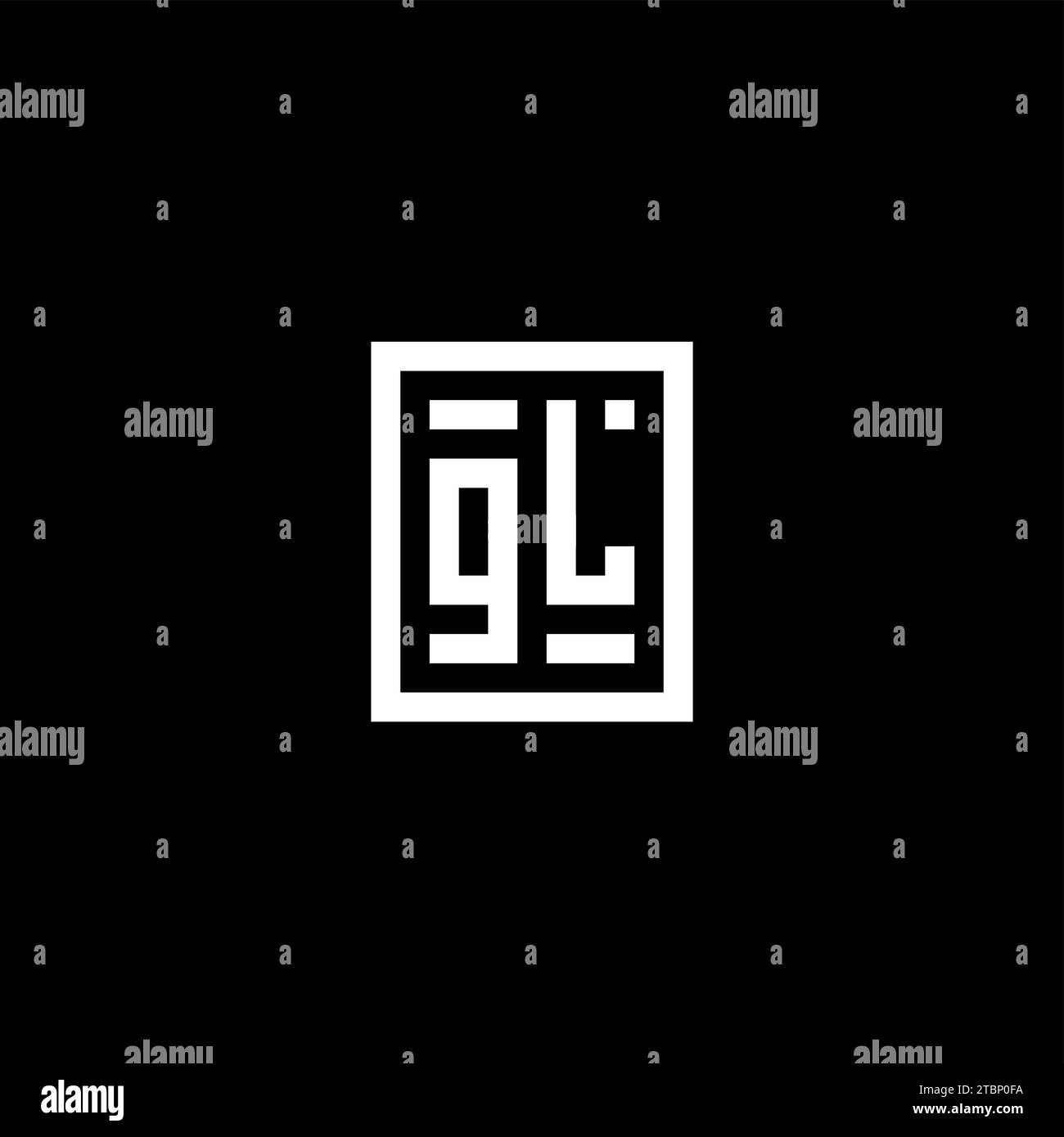 GL initial logo with square rectangular shape style design ideas Stock Vector