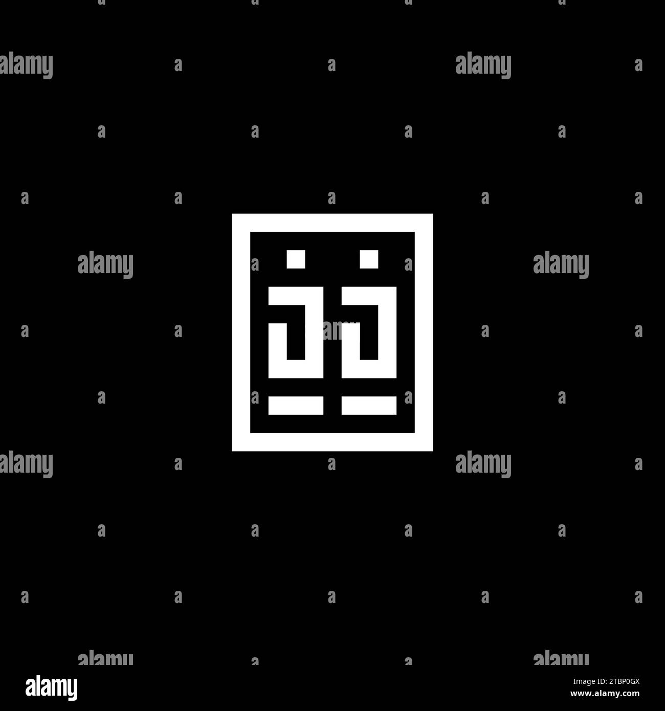 JJ initial logo with square rectangular shape style design ideas Stock Vector