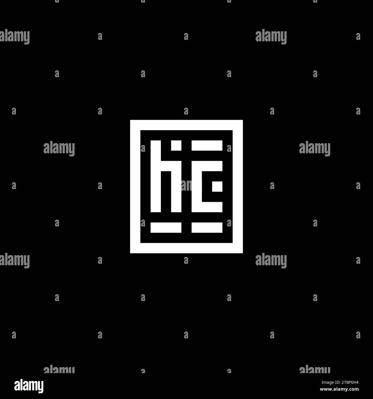 HC initial logo with square rectangular shape style design ideas Stock Vector