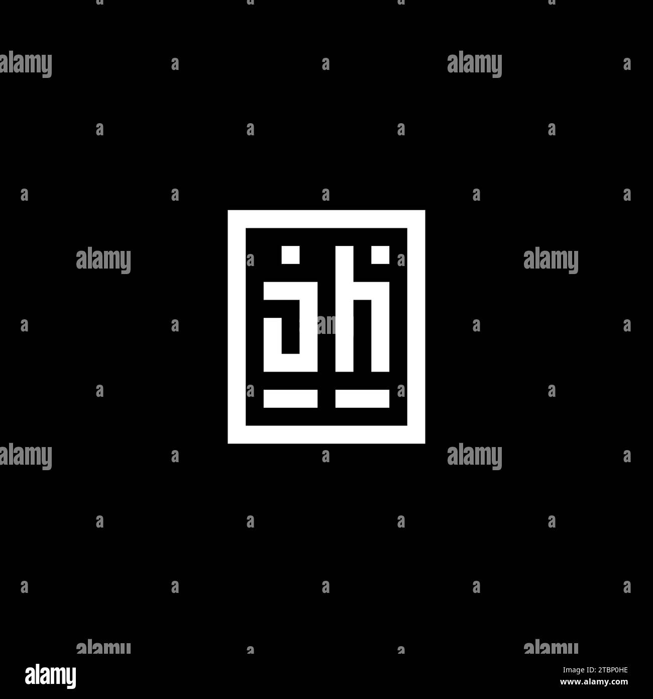 JH initial logo with square rectangular shape style design ideas Stock ...