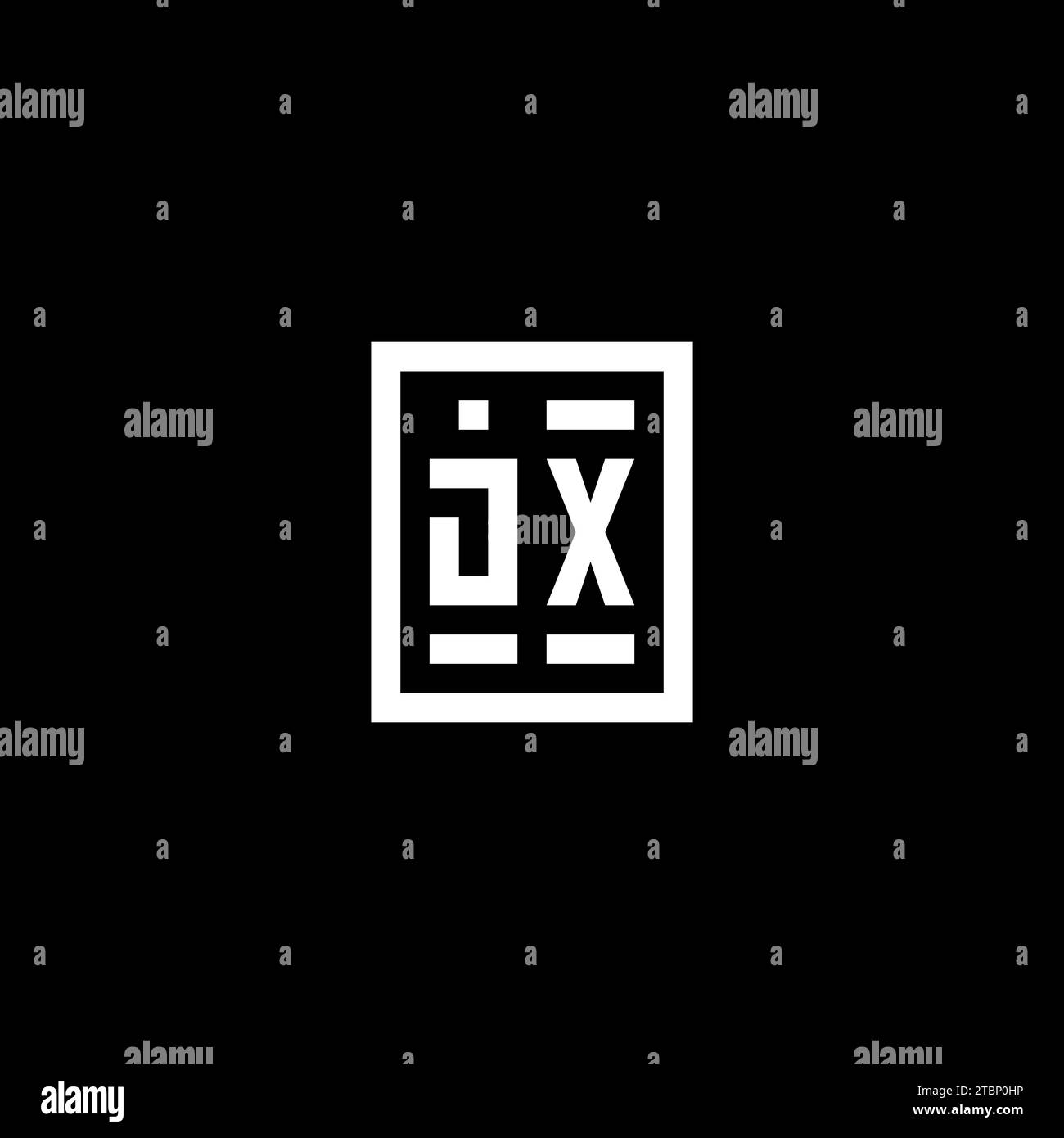 JX initial logo with square rectangular shape style design ideas Stock Vector