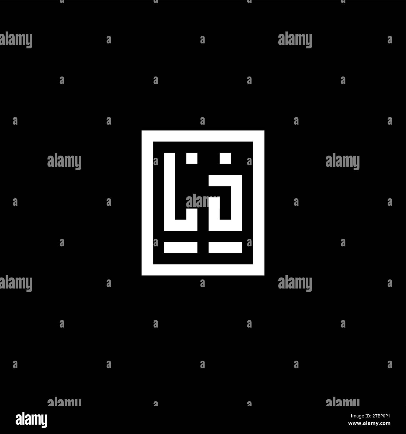 LJ initial logo with square rectangular shape style design ideas Stock Vector