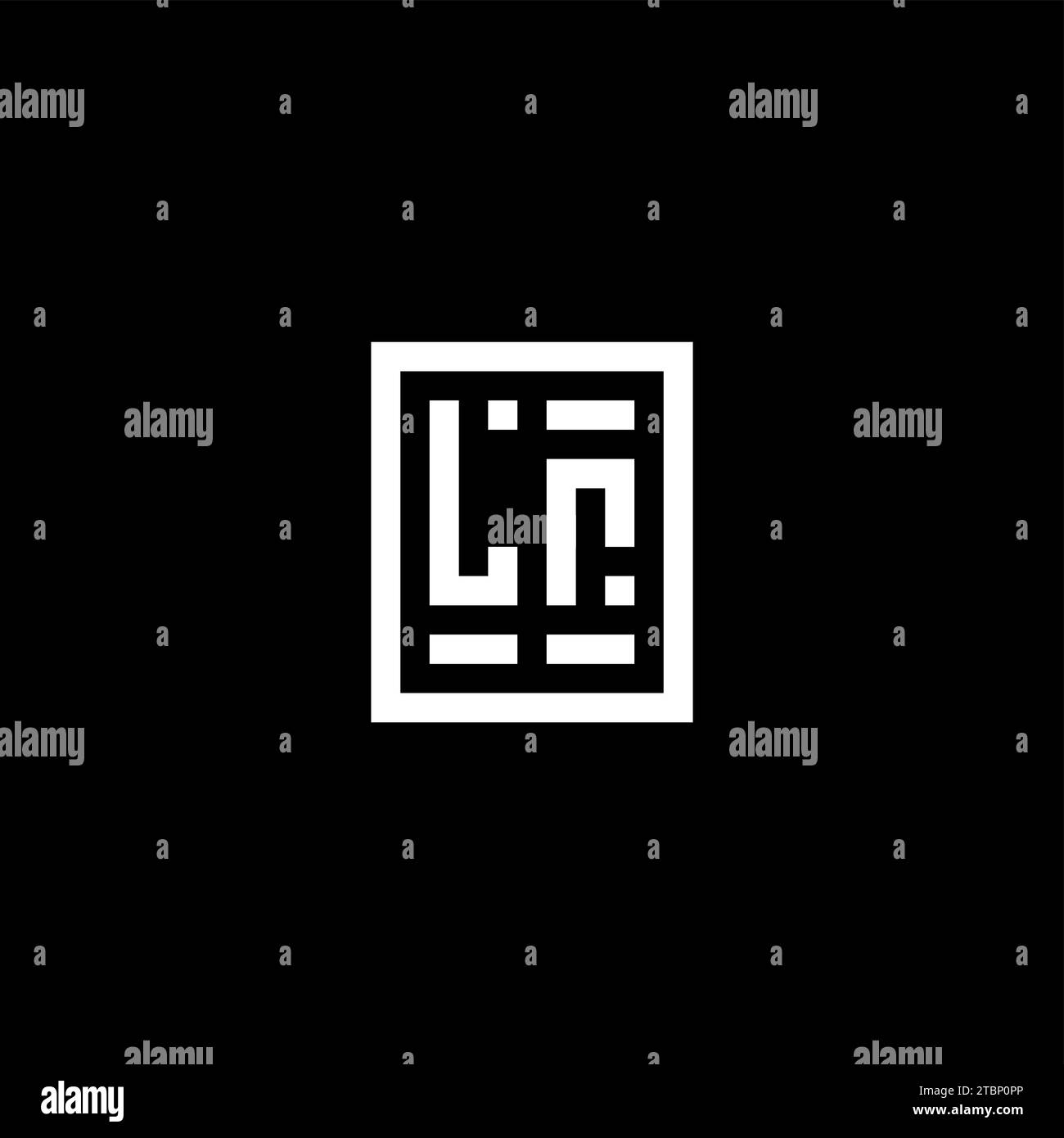LR initial logo with square rectangular shape style design ideas Stock Vector