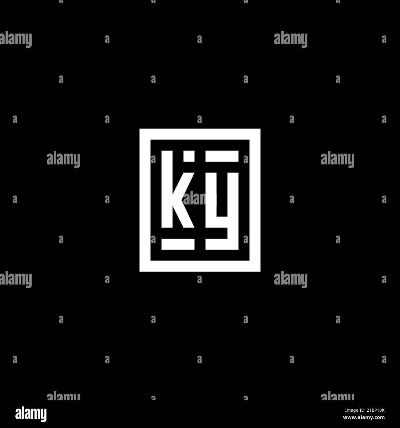 KY initial logo with square rectangular shape style design ideas Stock Vector