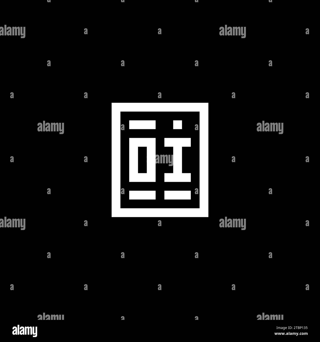 OI initial logo with square rectangular shape style design ideas Stock ...