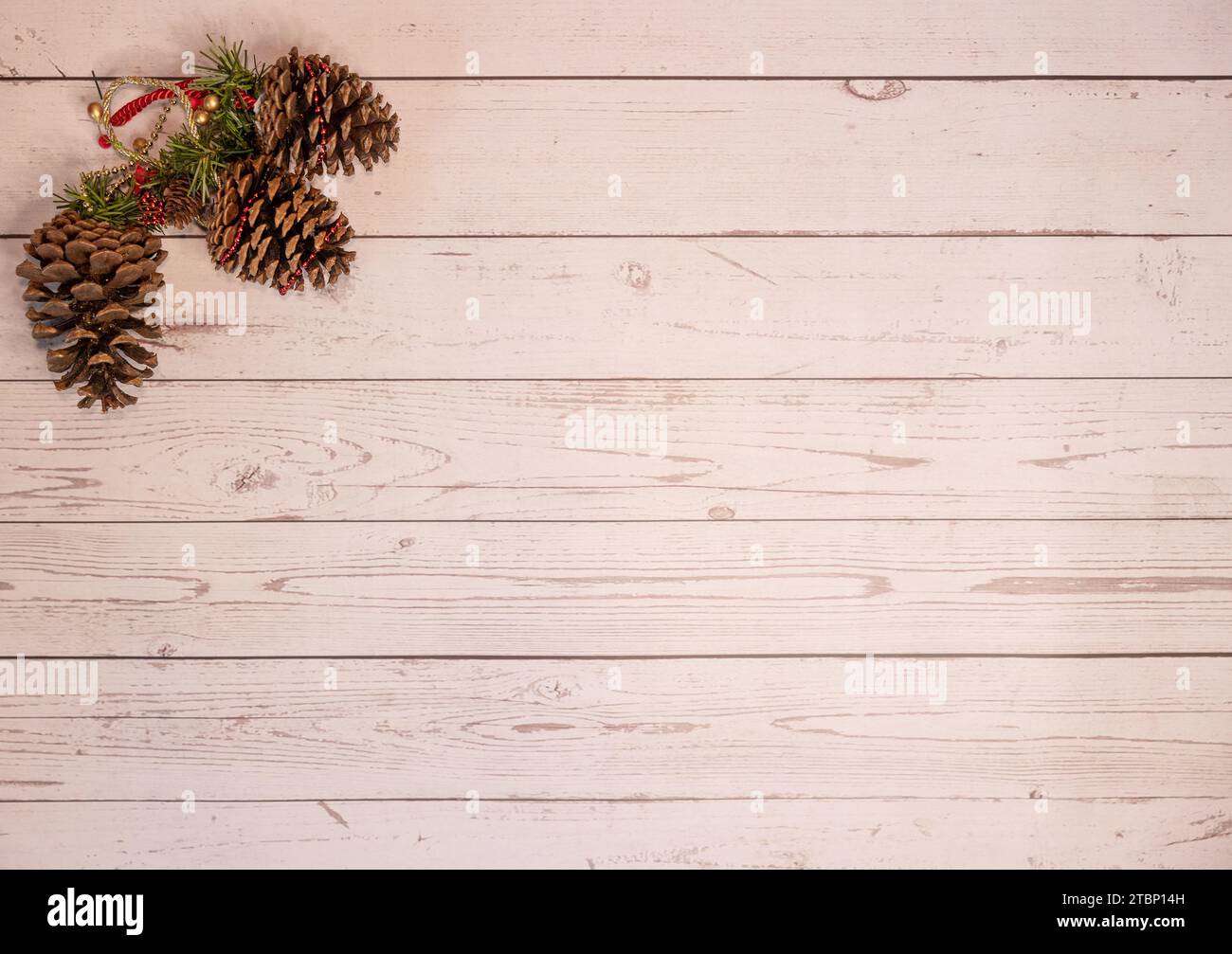 Christmas Background Blank Pine Cones Stock Photo