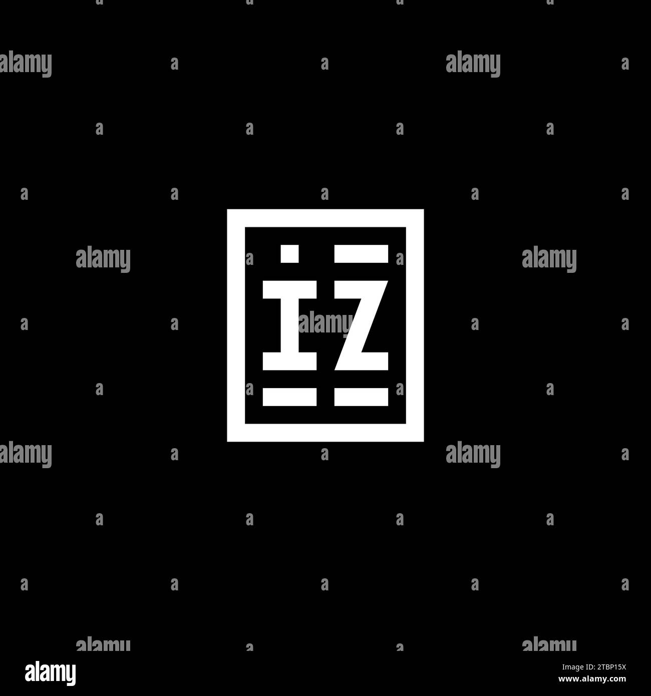 IZ initial logo with square rectangular shape style design ideas Stock Vector