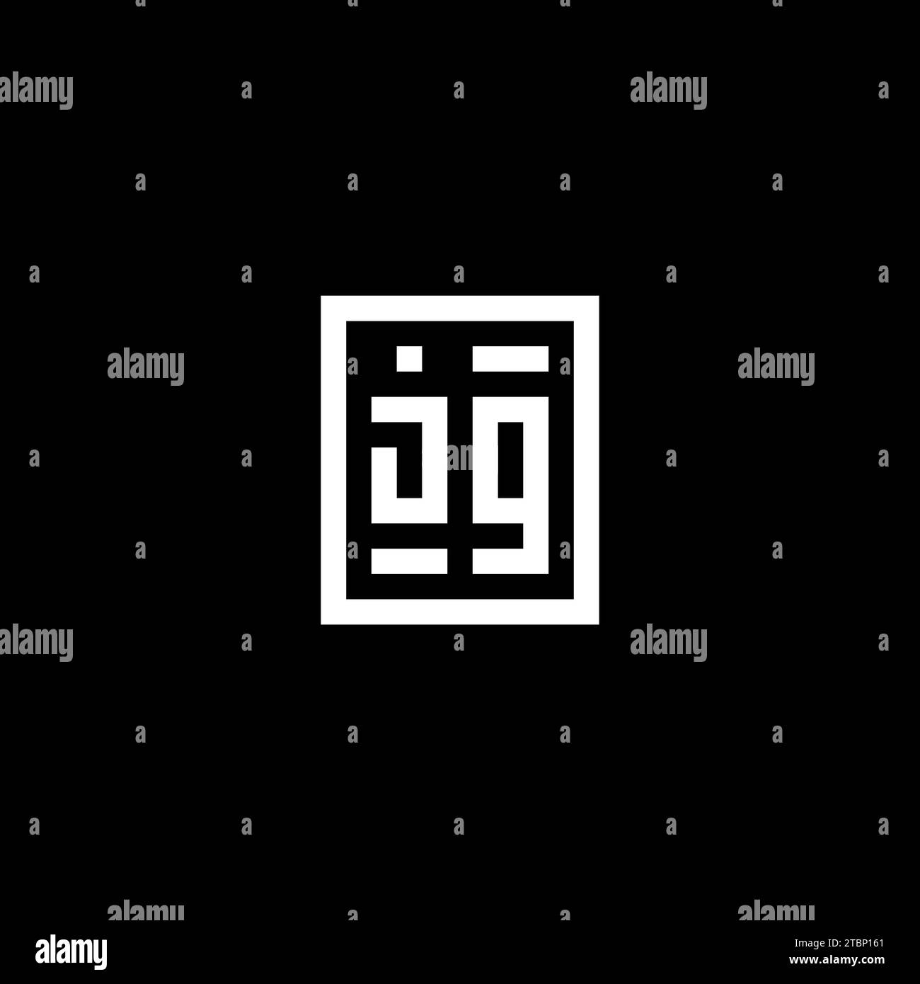 JG initial logo with square rectangular shape style design ideas Stock ...