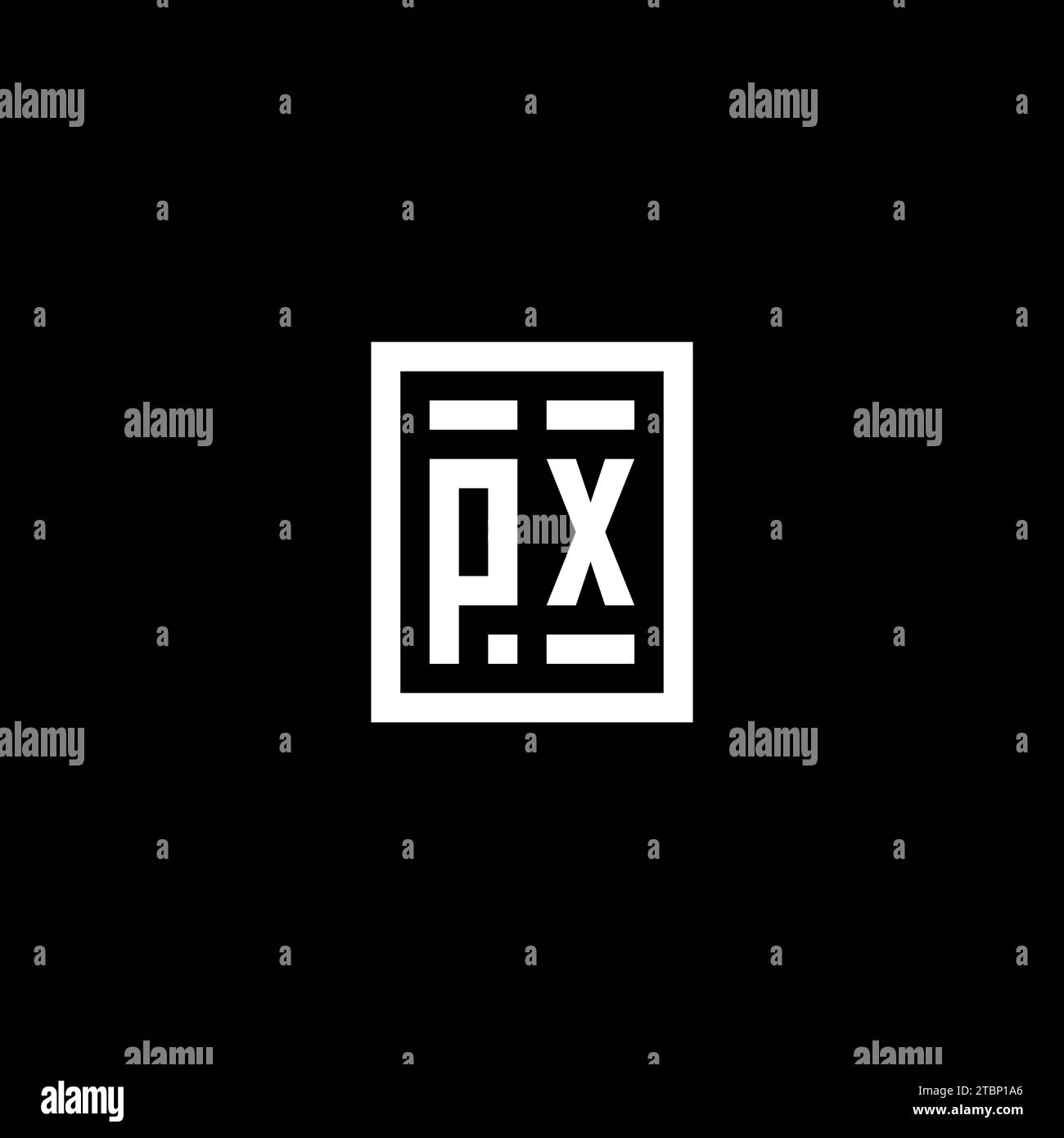 PX initial logo with square rectangular shape style design ideas Stock Vector
