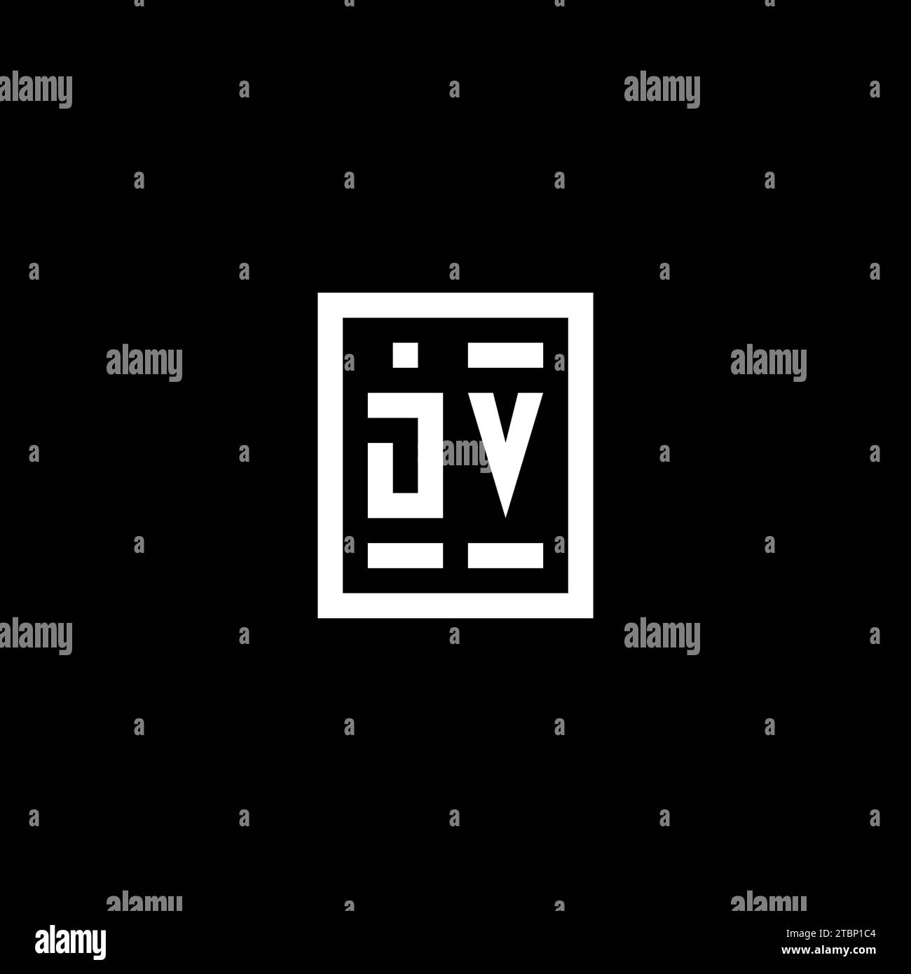JV initial logo with square rectangular shape style design ideas Stock ...