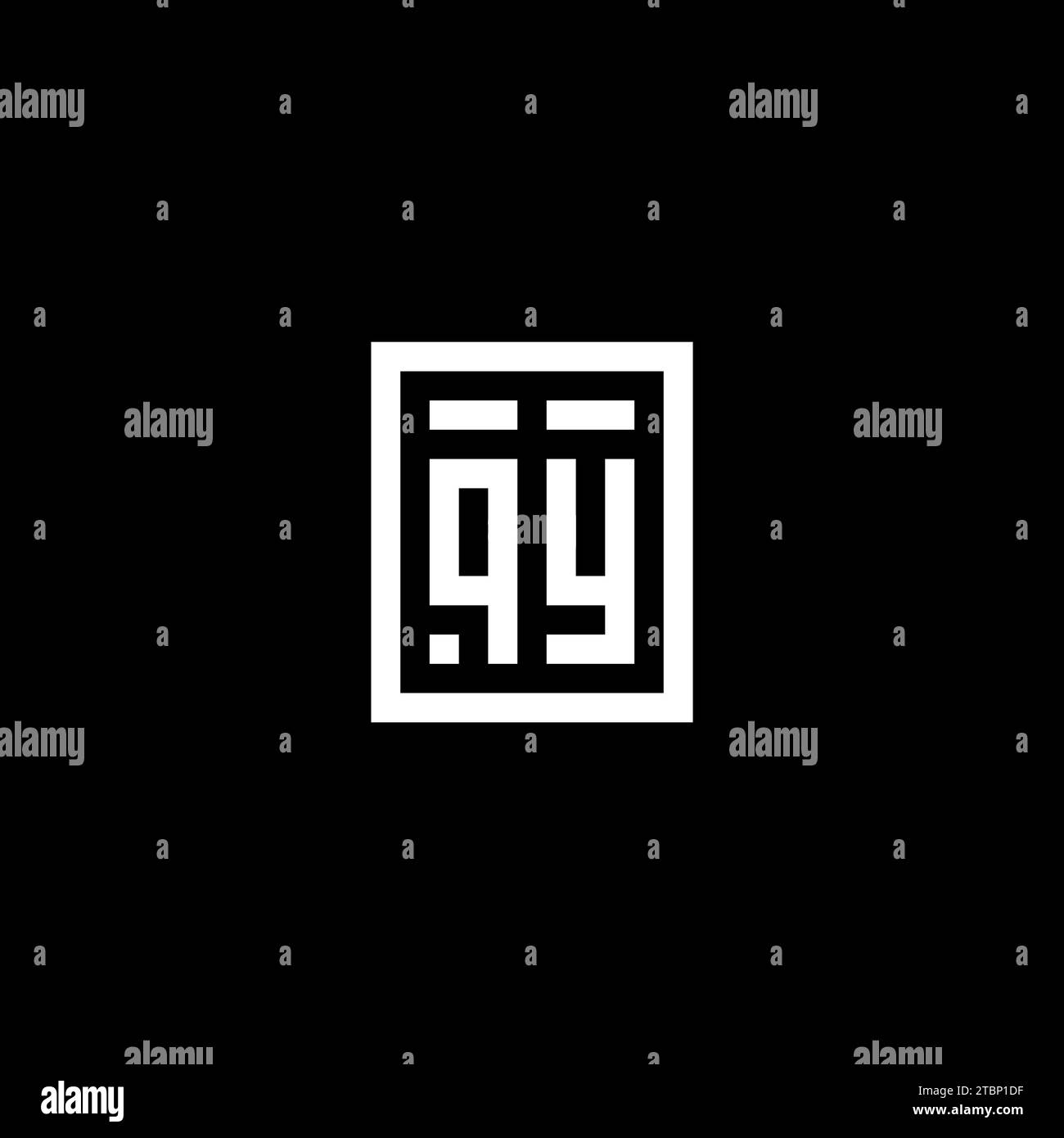 QY initial logo with square rectangular shape style design ideas Stock Vector
