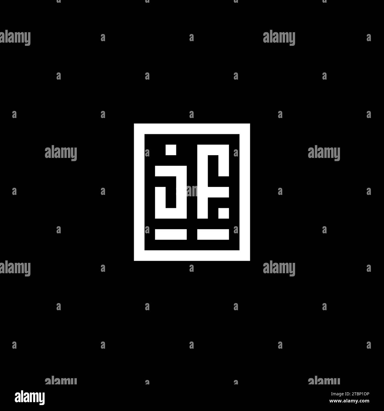 JF initial logo with square rectangular shape style design ideas Stock Vector