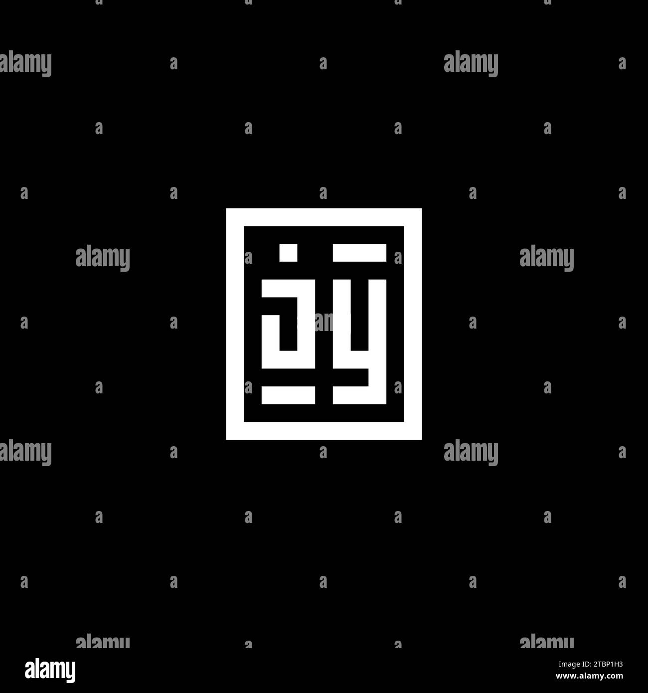 JY initial logo with square rectangular shape style design ideas Stock ...