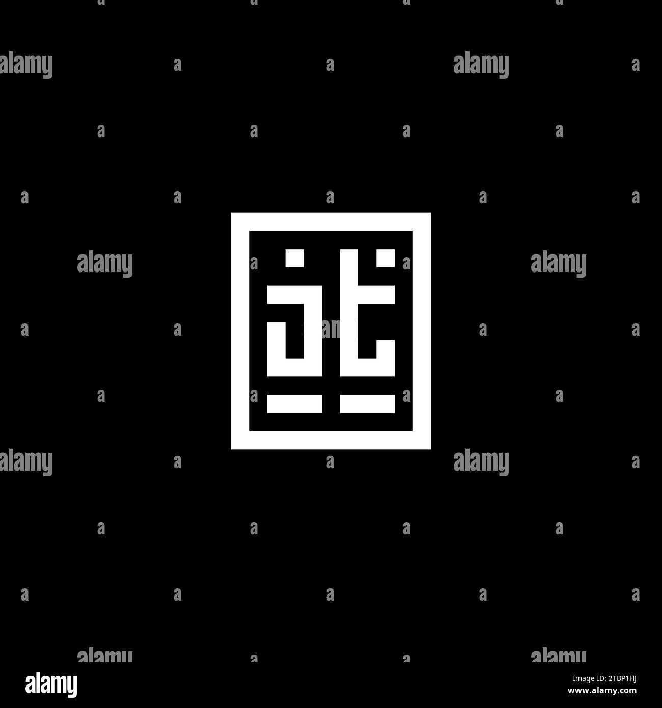 JT initial logo with square rectangular shape style design ideas Stock Vector