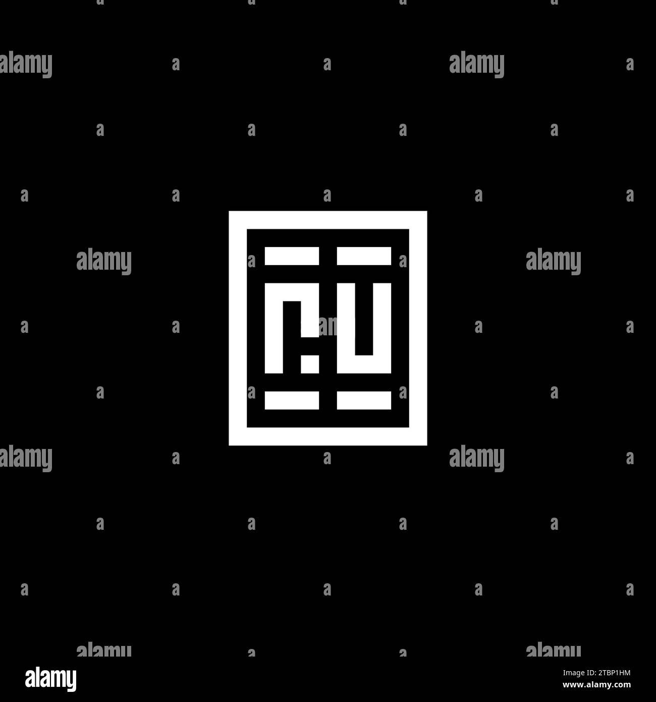 RU initial logo with square rectangular shape style design ideas Stock Vector