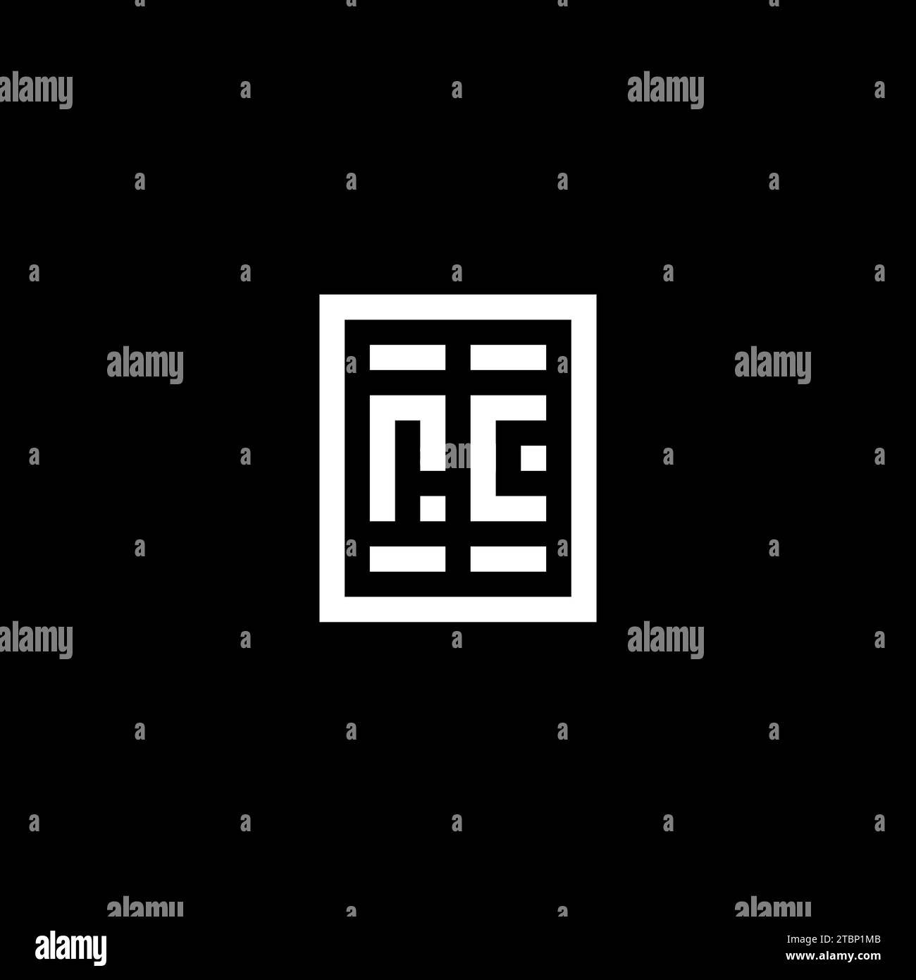 RC initial logo with square rectangular shape style design ideas Stock Vector