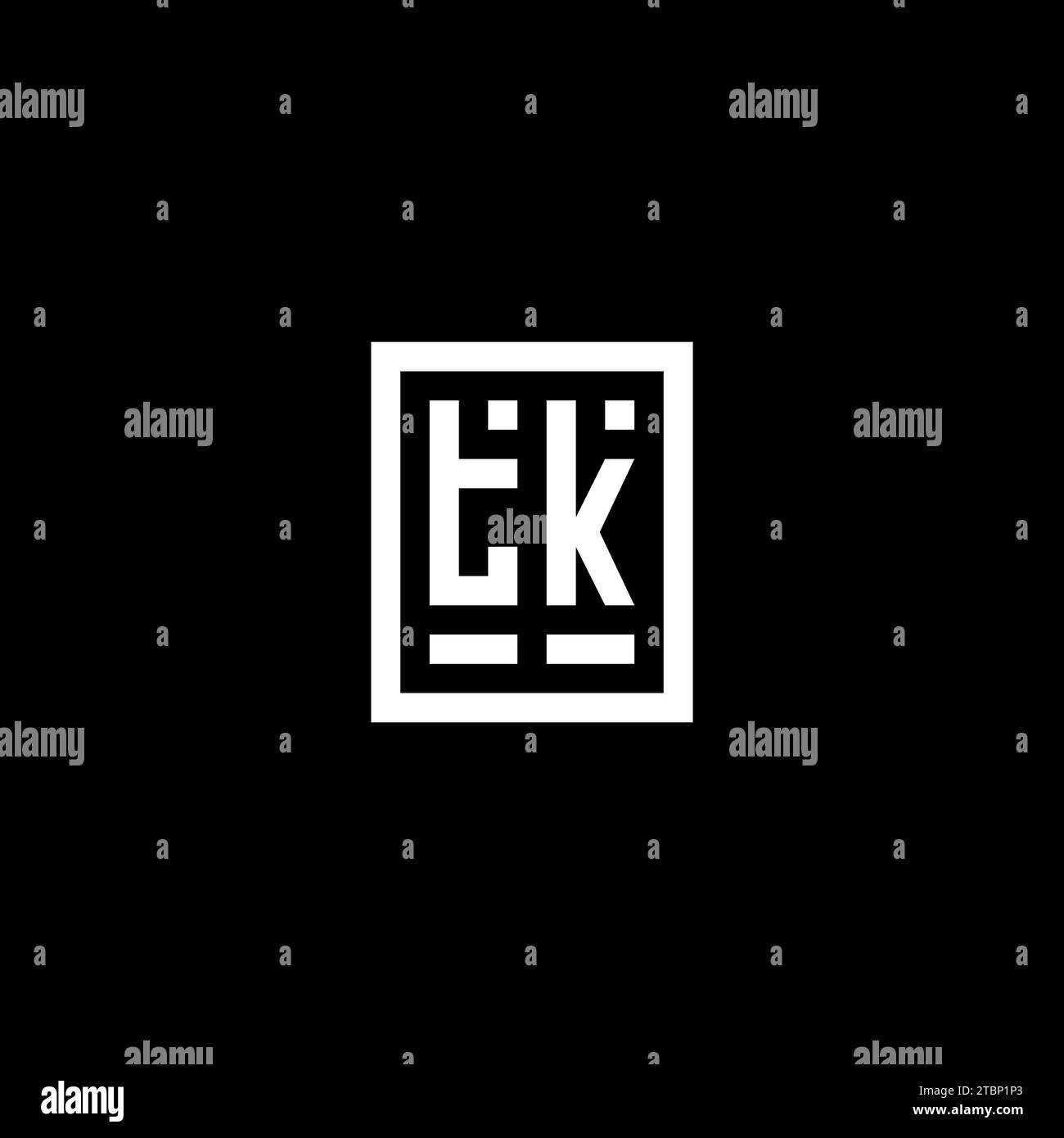 TK initial logo with square rectangular shape style design ideas Stock Vector