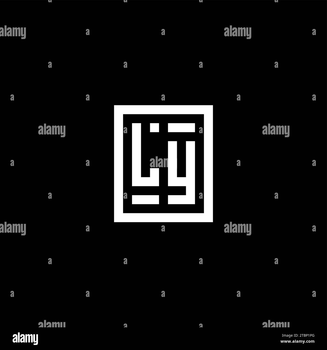 LY initial logo with square rectangular shape style design ideas Stock Vector