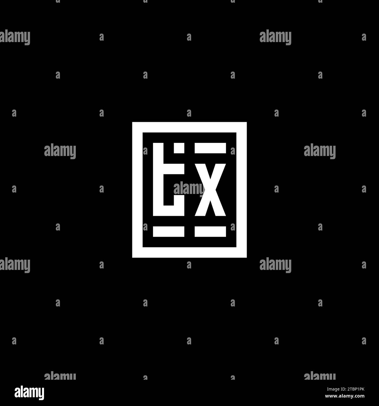TX initial logo with square rectangular shape style design ideas Stock Vector